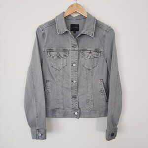 Liverpool Size S Sharkskin Gray Button Down Denim Jacket